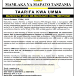 TRA Matokeo Ya Usaili Wa Mahojiano 2025